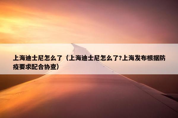 上海迪士尼怎么了（上海迪士尼怎么了?上海发布根据防疫要求配合协查）