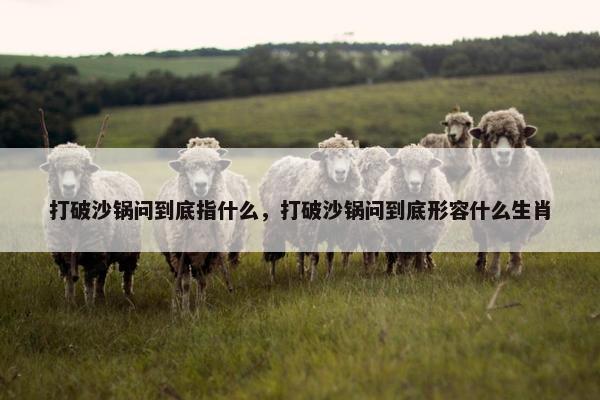 打破沙锅问到底指什么，打破沙锅问到底形容什么生肖