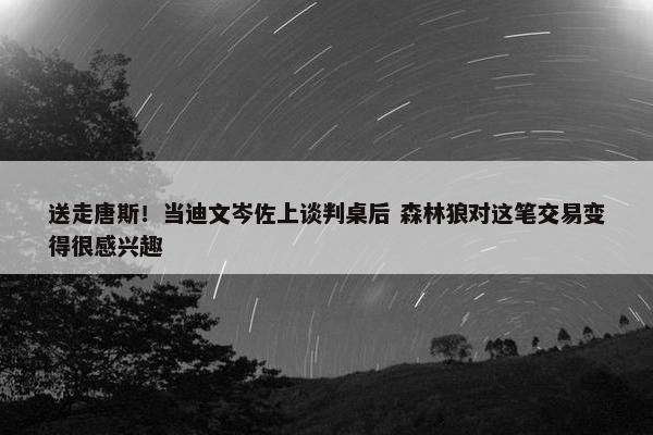 送走唐斯！当迪文岑佐上谈判桌后 森林狼对这笔交易变得很感兴趣