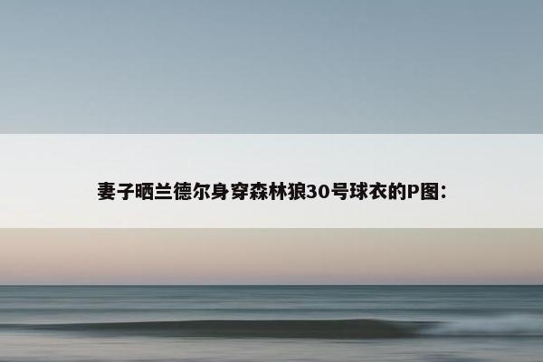 妻子晒兰德尔身穿森林狼30号球衣的P图：