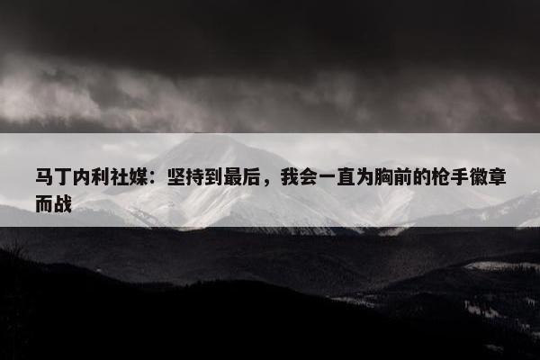 马丁内利社媒：坚持到最后，我会一直为胸前的枪手徽章而战