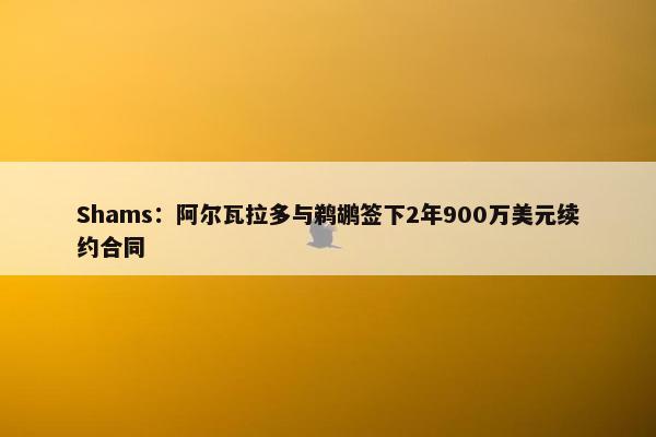 Shams：阿尔瓦拉多与鹈鹕签下2年900万美元续约合同