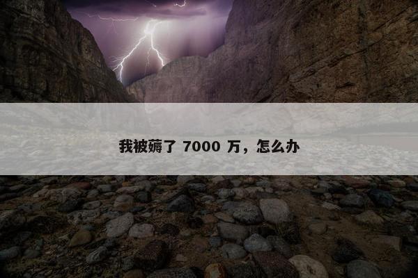 我被薅了 7000 万，怎么办