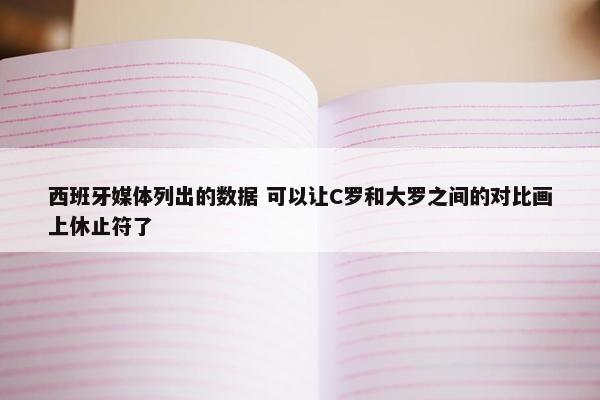 西班牙媒体列出的数据 可以让C罗和大罗之间的对比画上休止符了