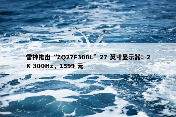 雷神推出“ZQ27F300L”27 英寸显示器：2K 300Hz，1599 元