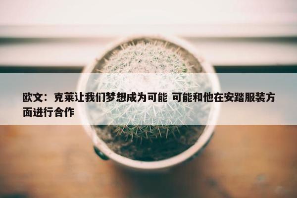 欧文：克莱让我们梦想成为可能 可能和他在安踏服装方面进行合作