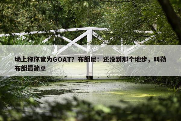 场上称你爸为GOAT？布朗尼：还没到那个地步，叫勒布朗最简单