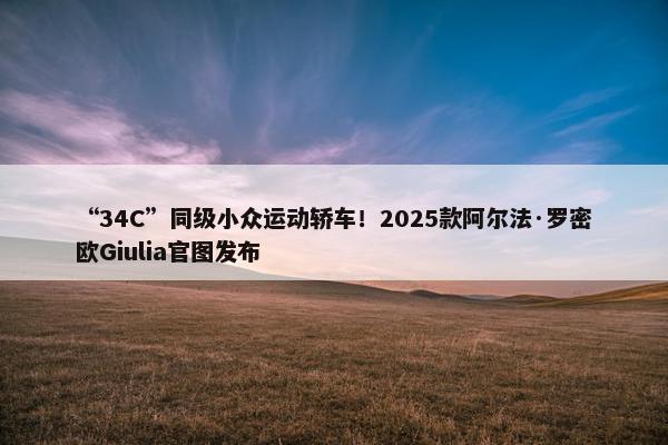 “34C”同级小众运动轿车！2025款阿尔法·罗密欧Giulia官图发布