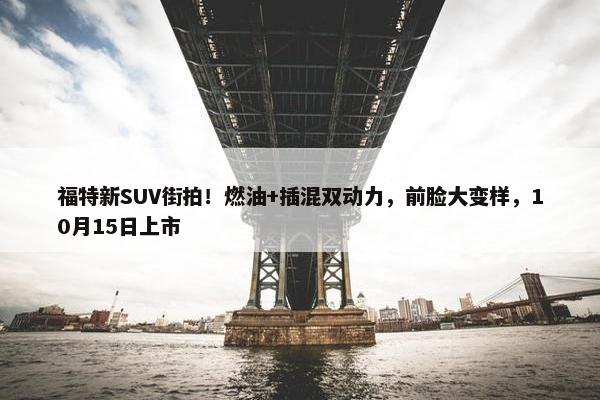 福特新SUV街拍！燃油+插混双动力，前脸大变样，10月15日上市