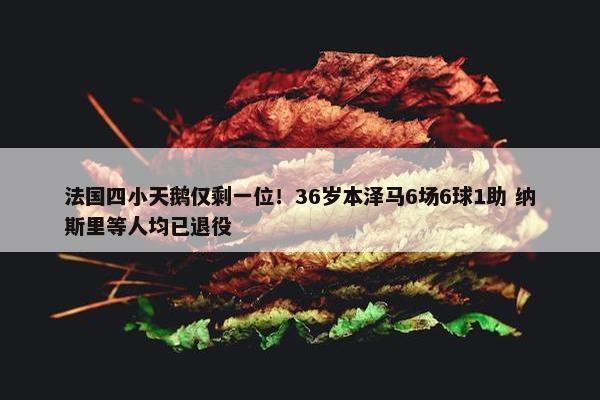 法国四小天鹅仅剩一位！36岁本泽马6场6球1助 纳斯里等人均已退役