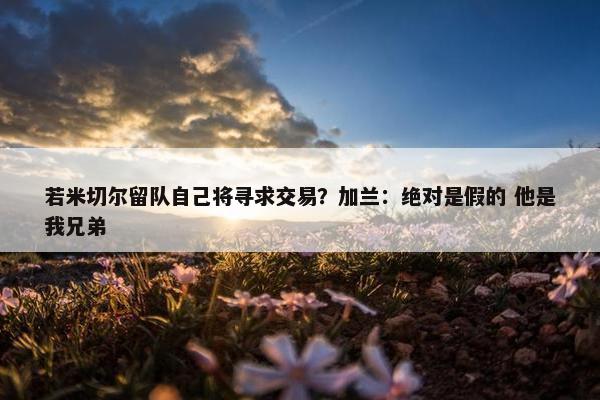 若米切尔留队自己将寻求交易？加兰：绝对是假的 他是我兄弟