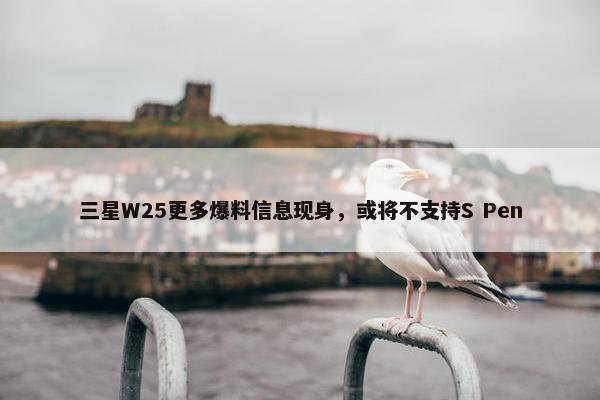 三星W25更多爆料信息现身，或将不支持S Pen