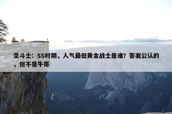 圣斗士：SS时期，人气最低黄金战士是谁？答案公认的，但不是牛哥