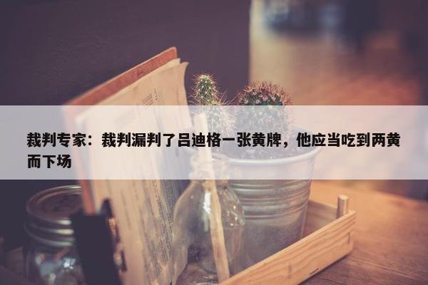 裁判专家：裁判漏判了吕迪格一张黄牌，他应当吃到两黄而下场