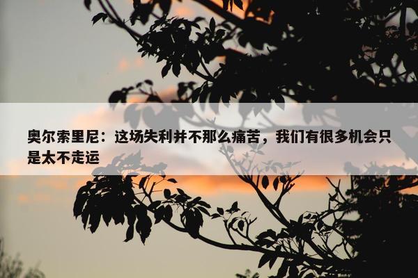 奥尔索里尼：这场失利并不那么痛苦，我们有很多机会只是太不走运