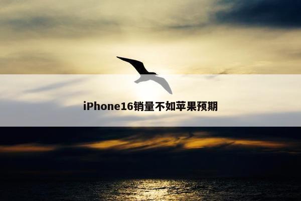 iPhone16销量不如苹果预期