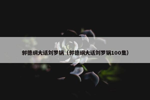 郭德纲大话刘罗锅（郭德纲大话刘罗锅100集）