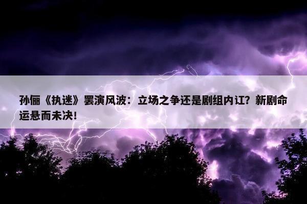 孙俪《执迷》罢演风波：立场之争还是剧组内讧？新剧命运悬而未决！