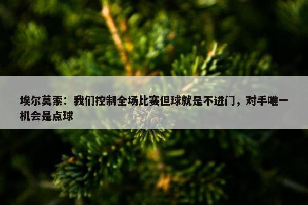 埃尔莫索：我们控制全场比赛但球就是不进门，对手唯一机会是点球