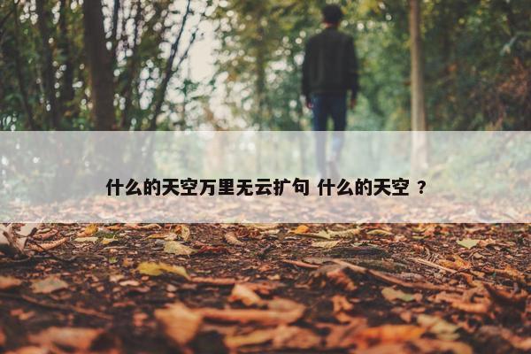 什么的天空万里无云扩句 什么的天空 ?