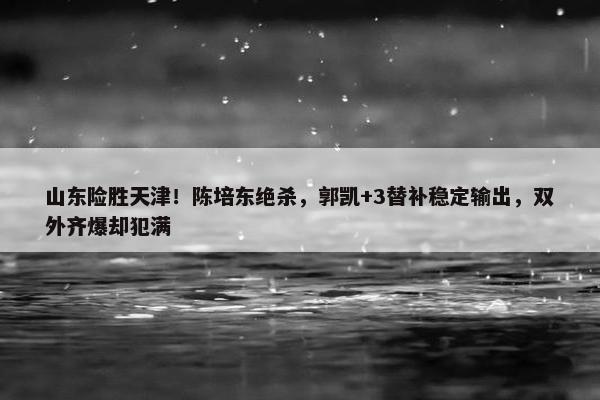 山东险胜天津！陈培东绝杀，郭凯+3替补稳定输出，双外齐爆却犯满