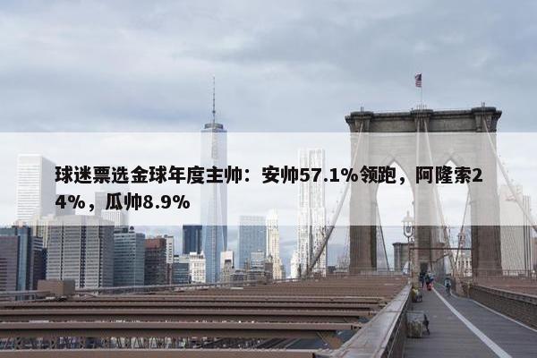 球迷票选金球年度主帅：安帅57.1%领跑，阿隆索24%，瓜帅8.9%