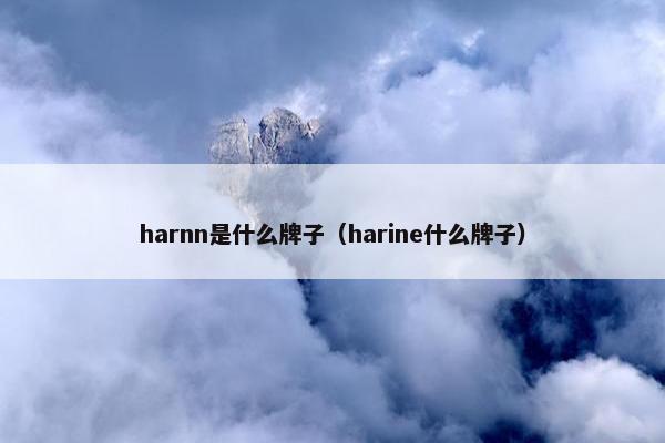 harnn是什么牌子（harine什么牌子）