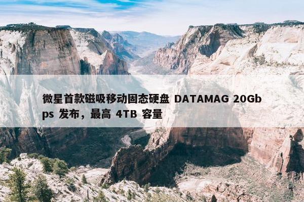 微星首款磁吸移动固态硬盘 DATAMAG 20Gbps 发布，最高 4TB 容量