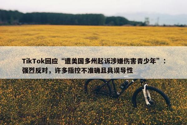 TikTok回应“遭美国多州起诉涉嫌伤害青少年”：强烈反对，许多指控不准确且具误导性