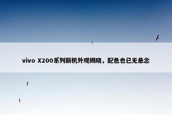 vivo X200系列新机外观揭晓，配色也已无悬念