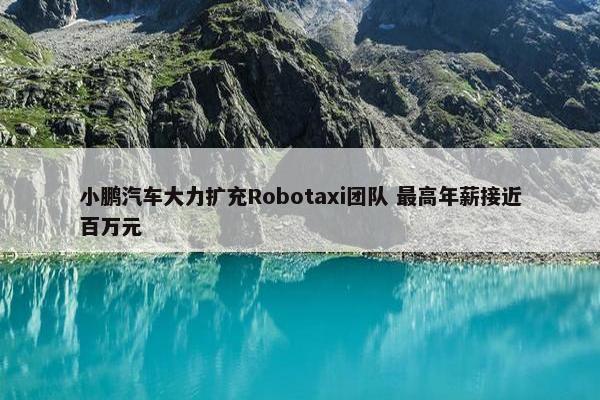 小鹏汽车大力扩充Robotaxi团队 最高年薪接近百万元