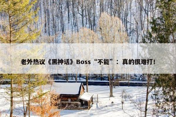 老外热议《黑神话》Boss“不能”：真的很难打！