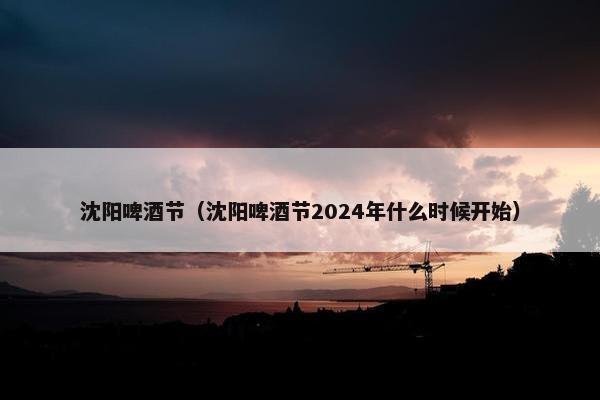 沈阳啤酒节（沈阳啤酒节2024年什么时候开始）