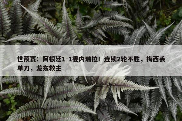 世预赛：阿根廷1-1委内瑞拉！连续2轮不胜，梅西丢单刀，龙东救主