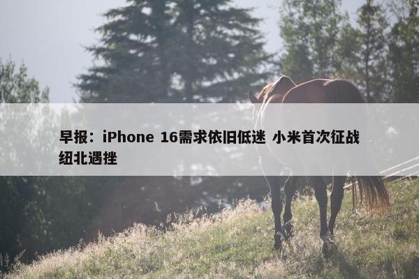 早报：iPhone 16需求依旧低迷 小米首次征战纽北遇挫