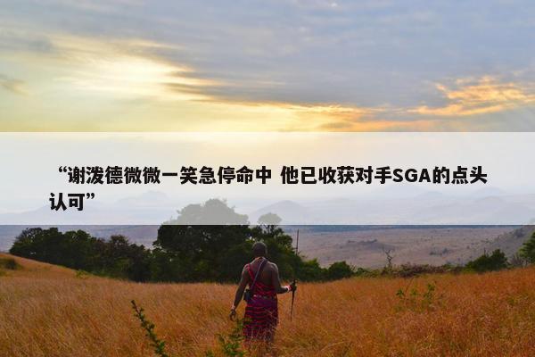 “谢泼德微微一笑急停命中 他已收获对手SGA的点头认可”