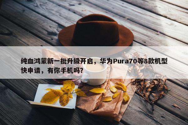 纯血鸿蒙新一批升级开启，华为Pura70等8款机型快申请，有你手机吗？