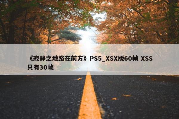 《寂静之地路在前方》PS5_XSX版60帧 XSS只有30帧