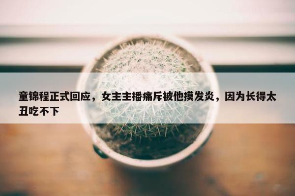 童锦程正式回应，女主主播痛斥被他摸发炎，因为长得太丑吃不下