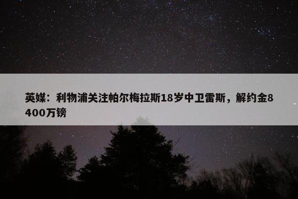 英媒：利物浦关注帕尔梅拉斯18岁中卫雷斯，解约金8400万镑