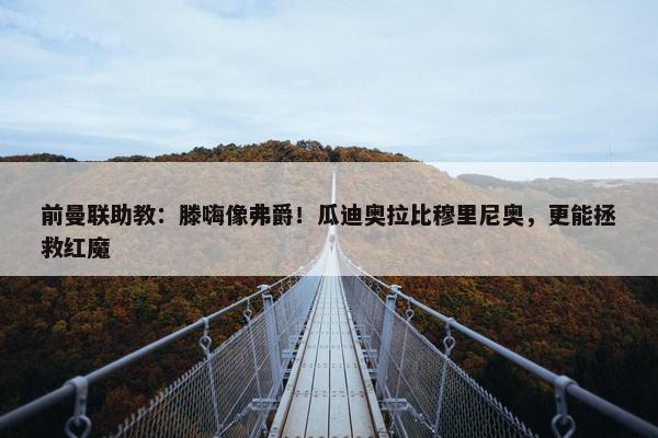 前曼联助教：滕嗨像弗爵！瓜迪奥拉比穆里尼奥，更能拯救红魔