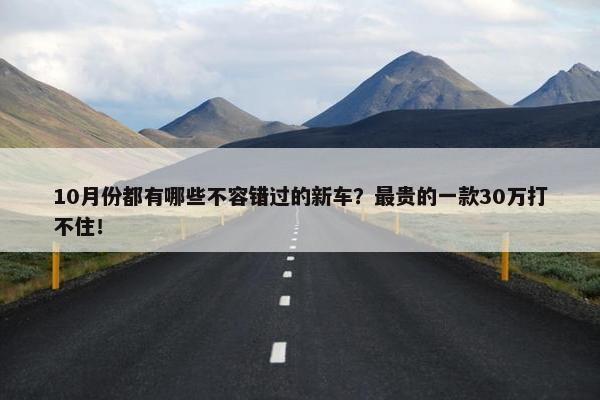 10月份都有哪些不容错过的新车？最贵的一款30万打不住！