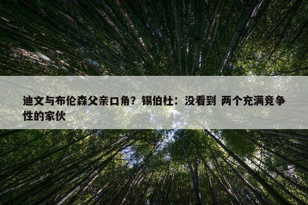 迪文与布伦森父亲口角？锡伯杜：没看到 两个充满竞争性的家伙