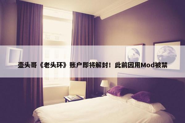 壶头哥《老头环》账户即将解封！此前因用Mod被禁