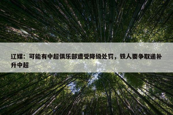 辽媒：可能有中超俱乐部遭受降级处罚，铁人要争取递补升中超