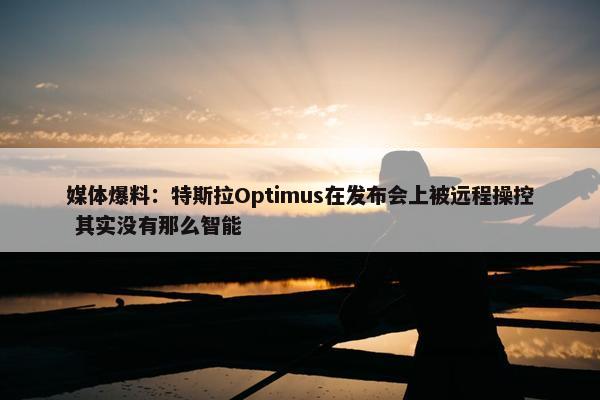 媒体爆料：特斯拉Optimus在发布会上被远程操控 其实没有那么智能