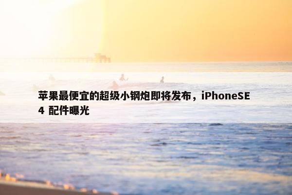 苹果最便宜的超级小钢炮即将发布，iPhoneSE 4 配件曝光