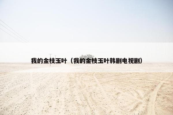 我的金枝玉叶（我的金枝玉叶韩剧电视剧）