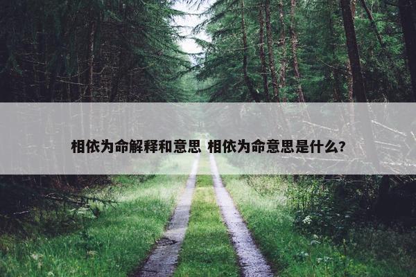 相依为命解释和意思 相依为命意思是什么?