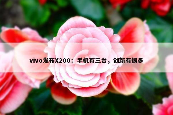 vivo发布X200：手机有三台，创新有很多